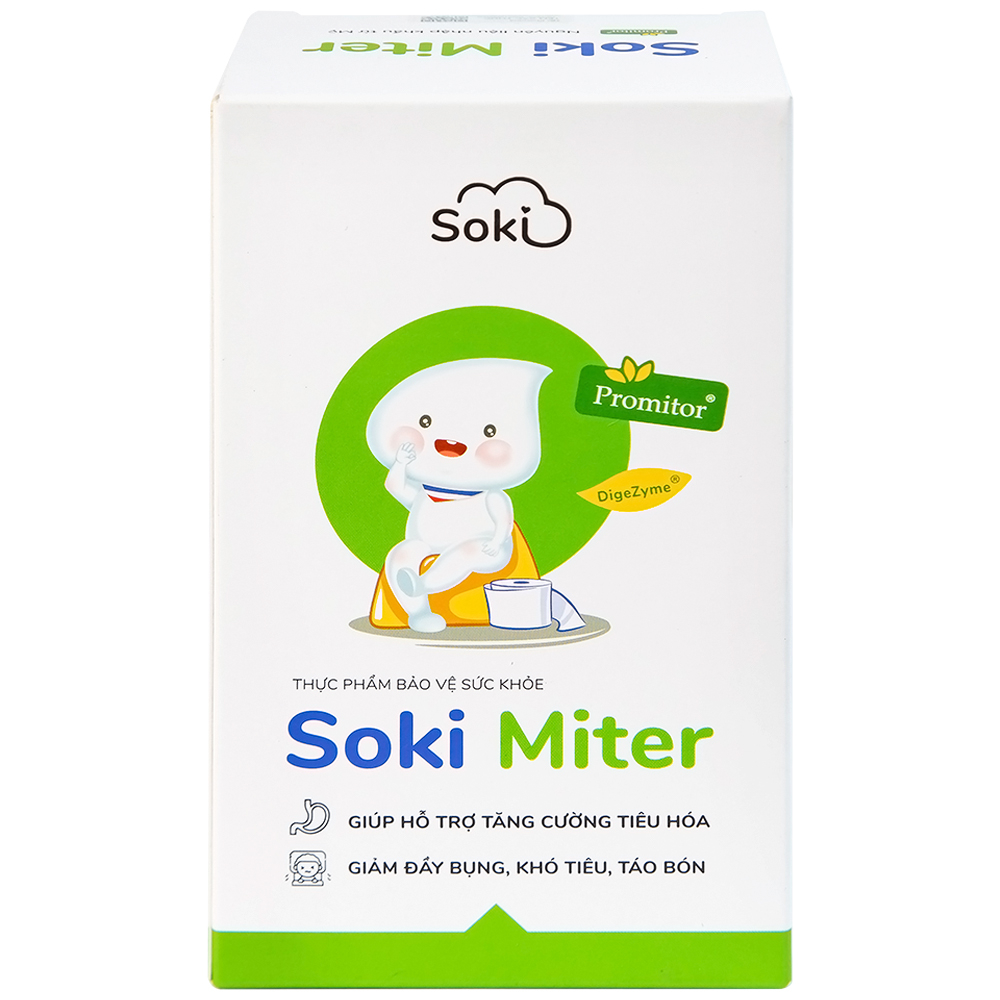 Bột hòa tan hỗ trợ tăng cường tiêu hóa, giảm đầy bụng, khó tiêu, táo bón Soki Miter (20 gói x 6g)