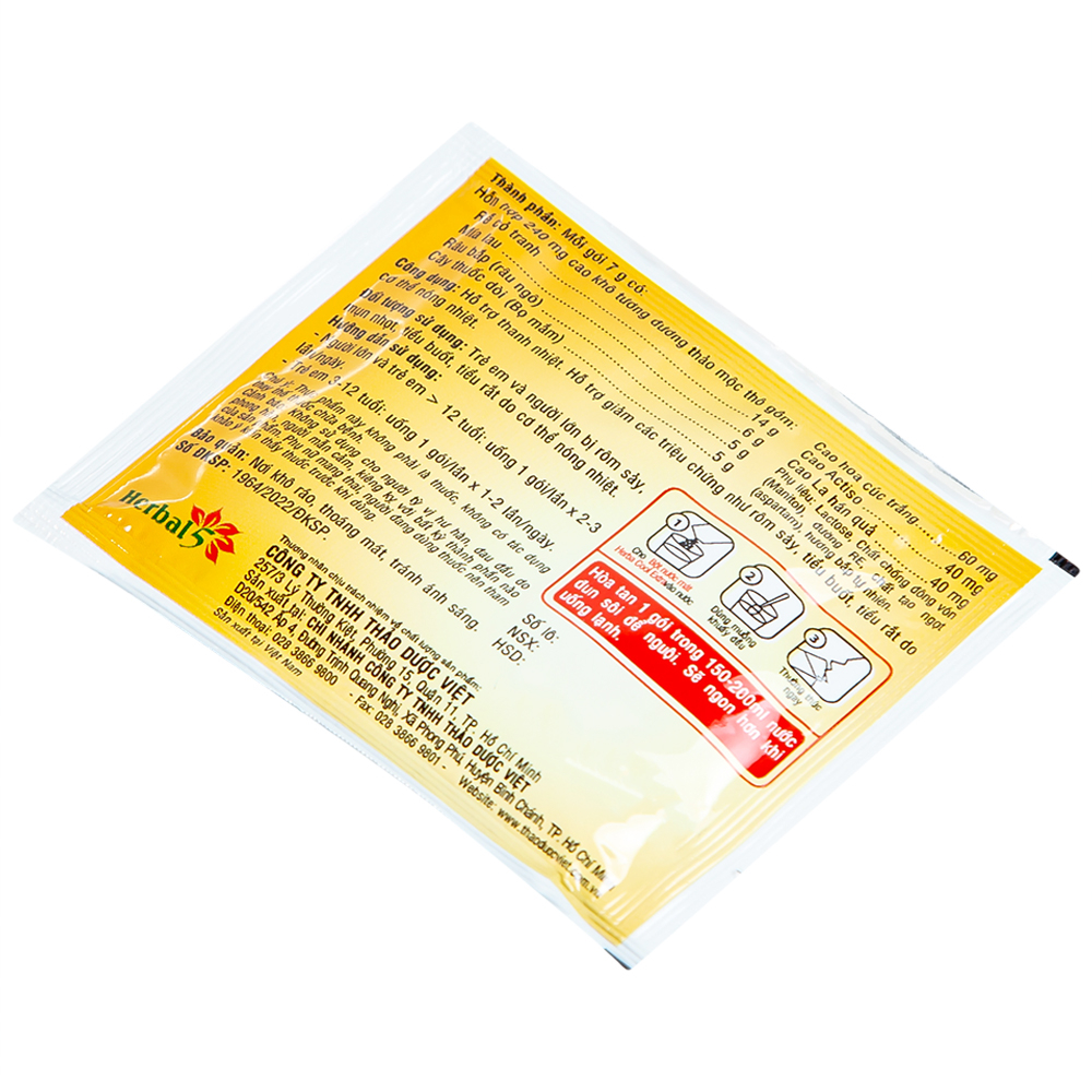 Bột nước mát Herbal Cool Extra - Vị Bắp (10 gói)