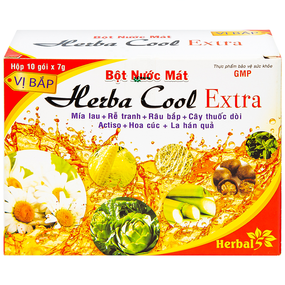 Bột nước mát Herbal Cool Extra - Vị Bắp (10 gói)