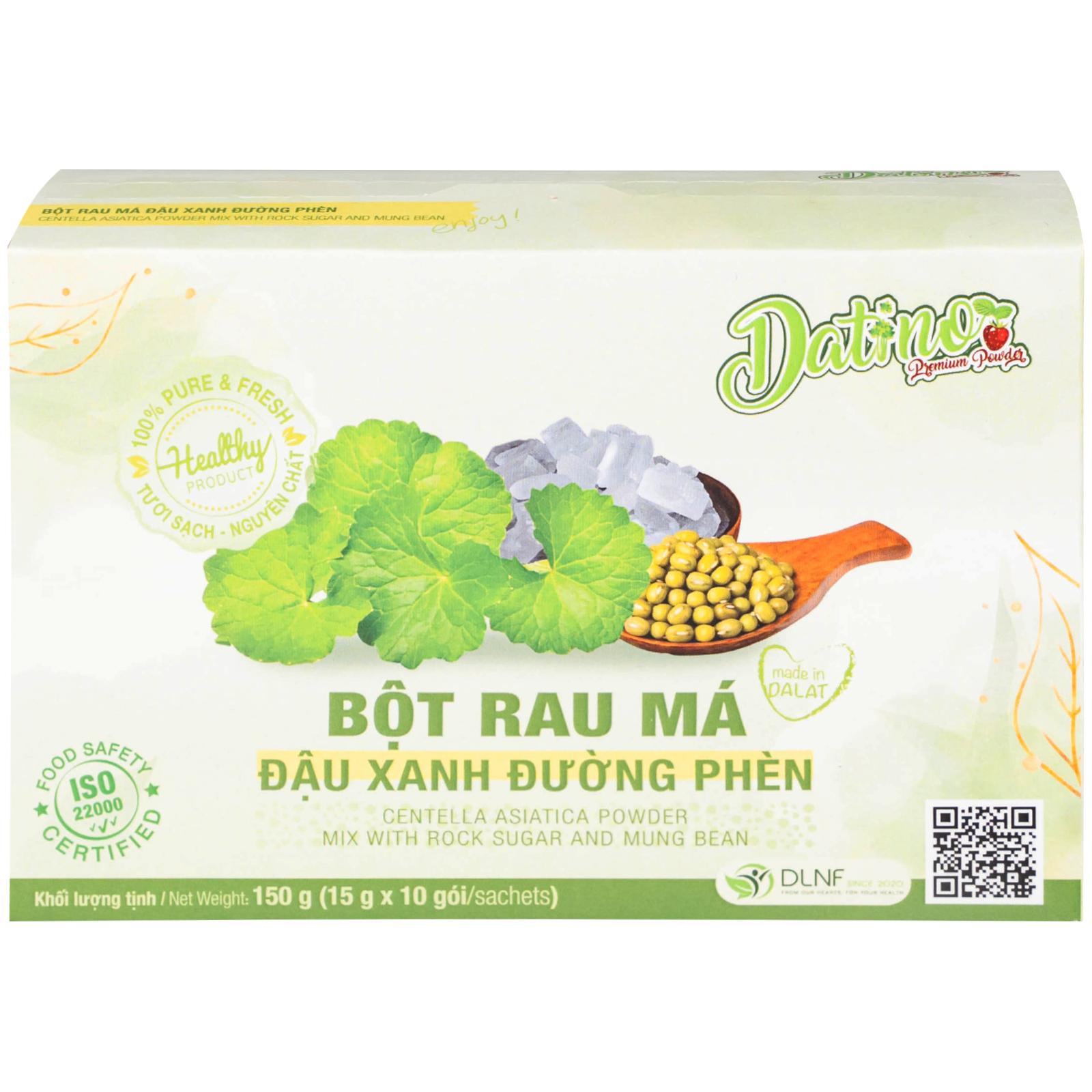 Bột Rau Má Đậu Xanh Đường Phèn Datino (10 gói x 15g)