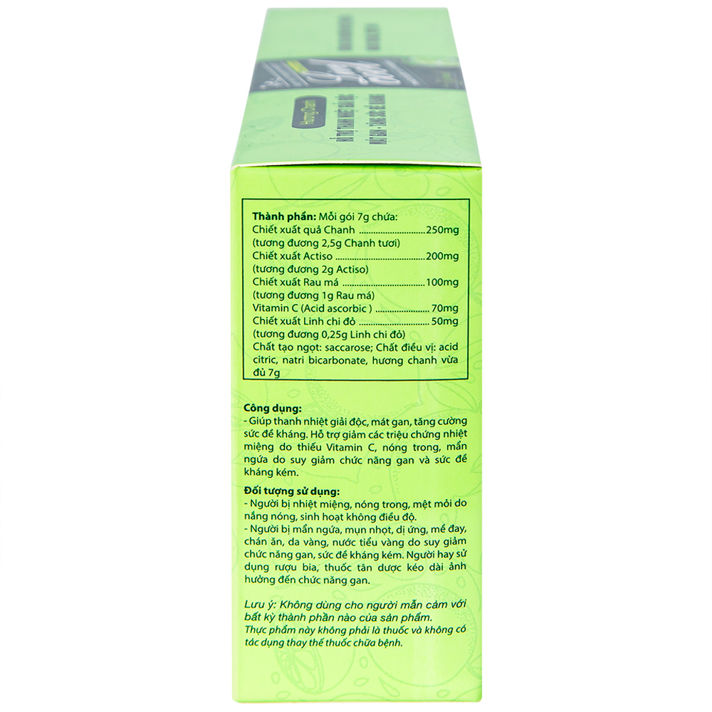 Bột sủi hương chanh hỗ trợ giải độc mát gan Livecool (10 gói x 7g)