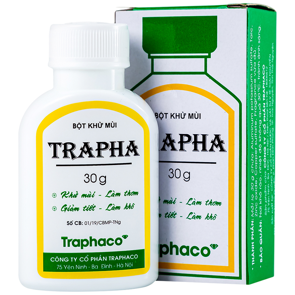Bột Trapha khử mùi hôi chân và nách (30g)