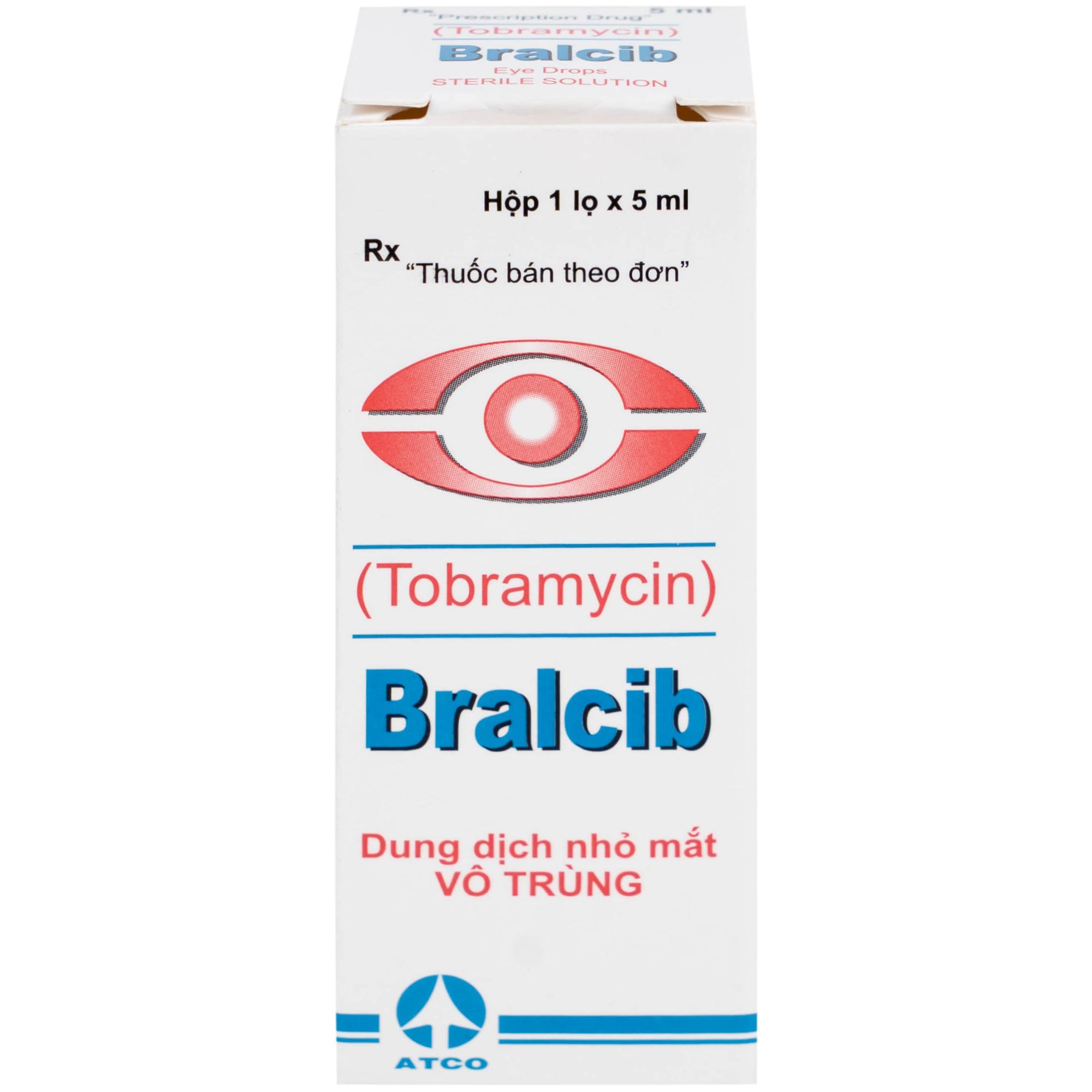 Thuốc Bralcib 3mg Atco điều trị các nhiễm khuẩn phần ngoài mắt do vi khuẩn nhạy cảm (5ml)
