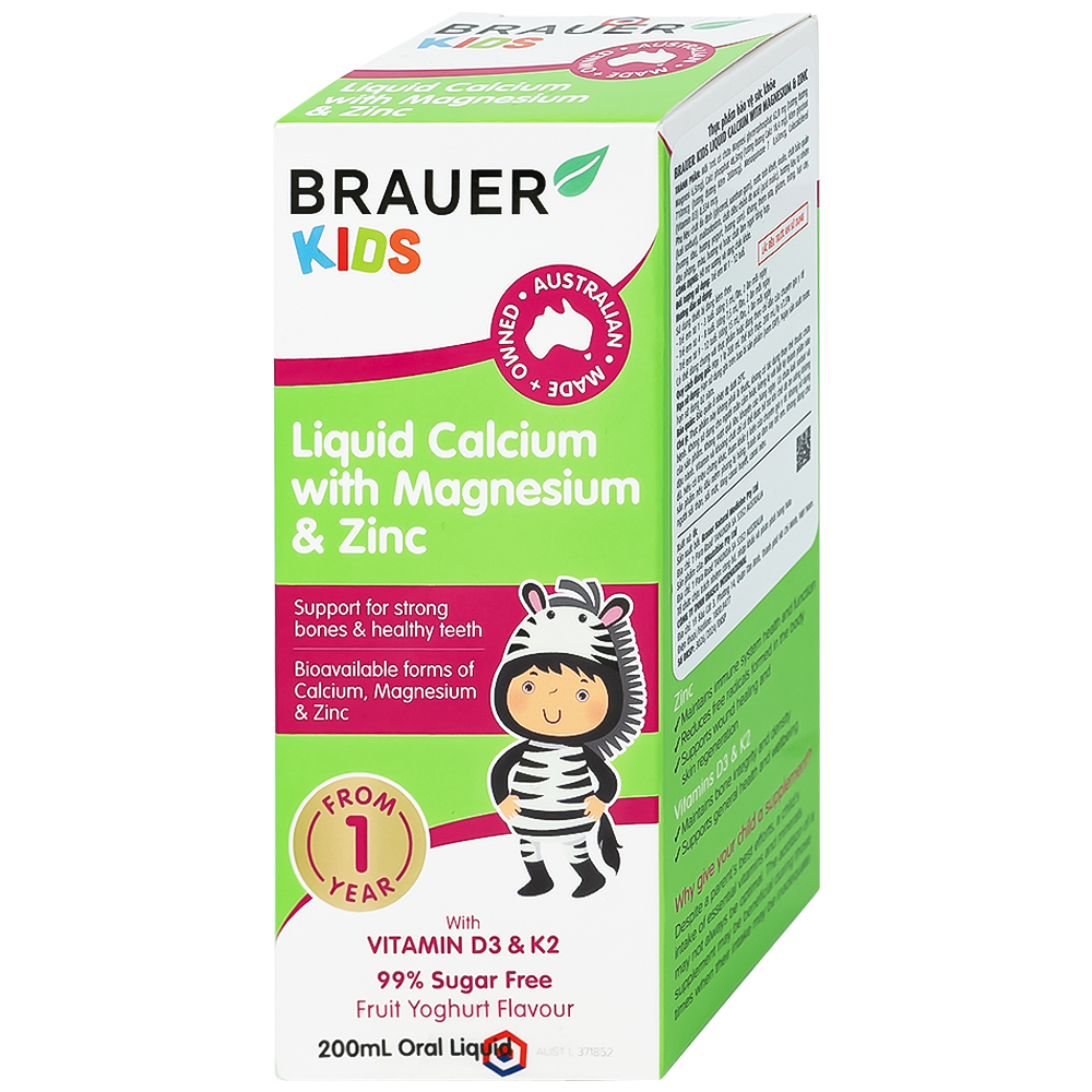 Siro hỗ trợ xương răng phát triển chắc khỏe cho bé Kids Liquid Calcium with Magnesium And Zinc (200ml)