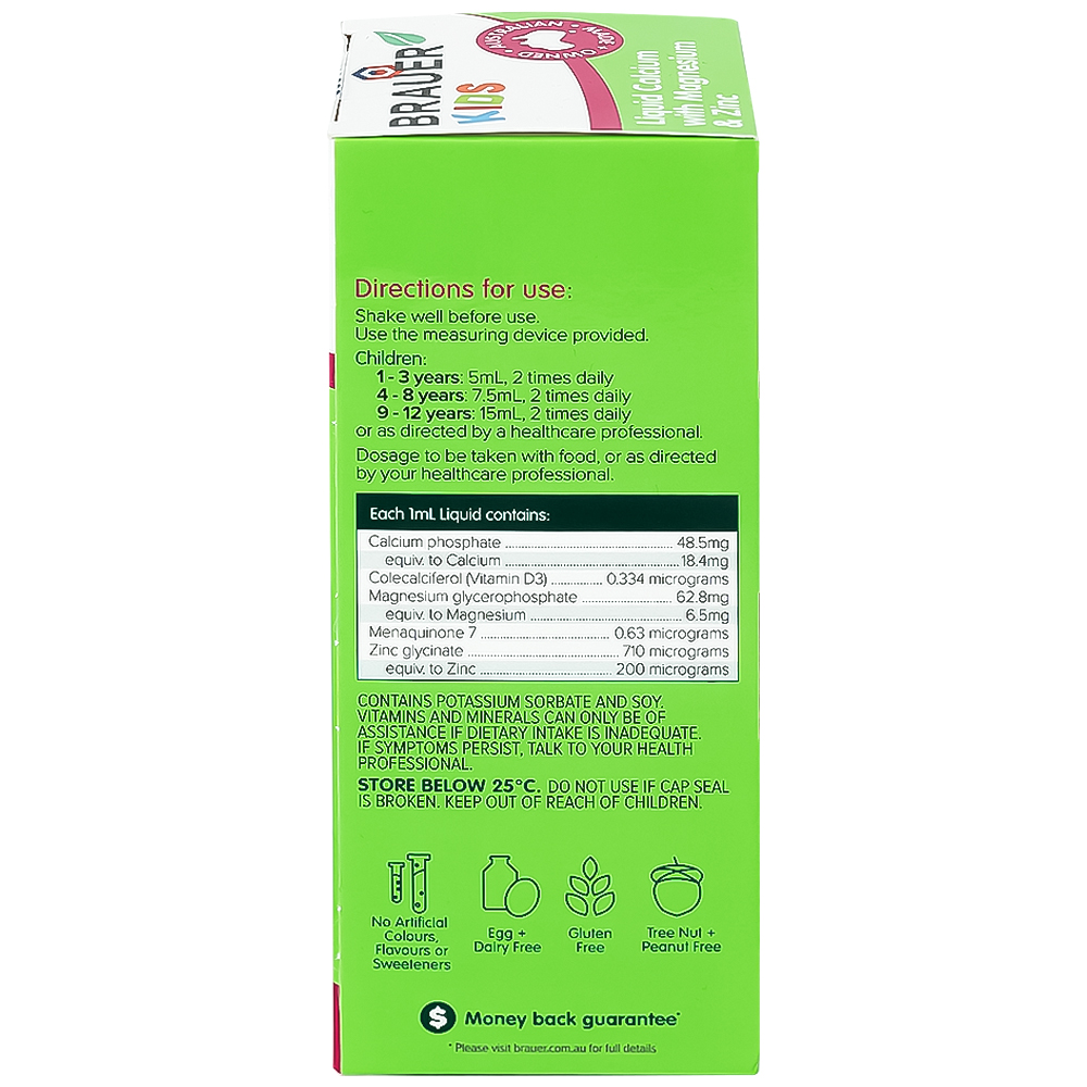 Siro hỗ trợ xương răng phát triển chắc khỏe cho bé Kids Liquid Calcium with Magnesium And Zinc (200ml)