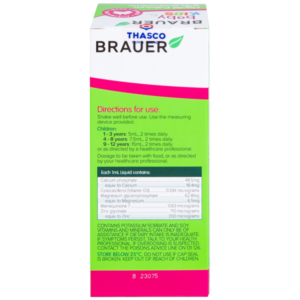 Siro hỗ trợ xương răng phát triển chắc khỏe cho bé Kids Liquid Calcium with Magnesium And Zinc (200ml)