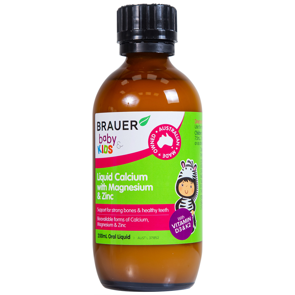 Siro hỗ trợ xương răng phát triển chắc khỏe cho bé Kids Liquid Calcium with Magnesium And Zinc (200ml)