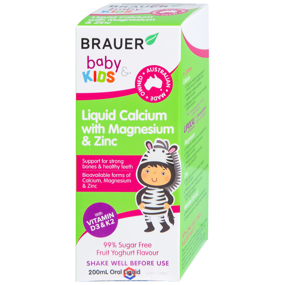 Siro hỗ trợ xương răng phát triển chắc khỏe cho bé Kids Liquid Calcium with Magnesium And Zinc (200ml)