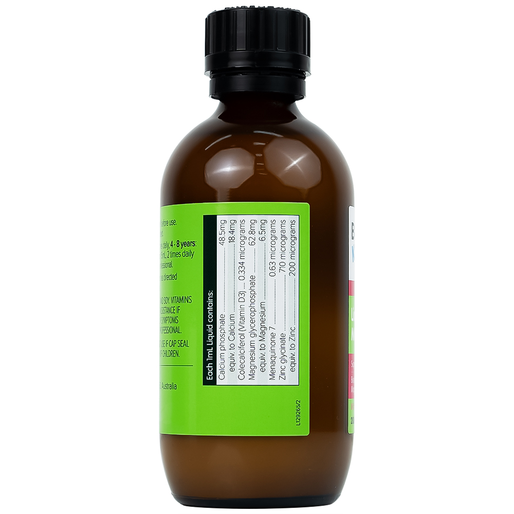 Siro hỗ trợ xương răng phát triển chắc khỏe cho bé Kids Liquid Calcium with Magnesium And Zinc (200ml)