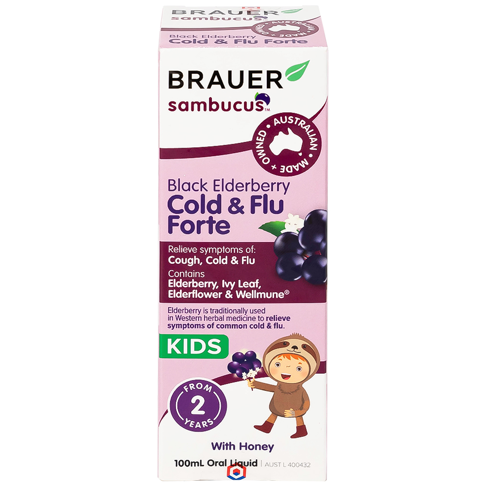 Siro hỗ trợ giảm các triệu chứng ho sổ mũi do cảm Black ElderBerry Cold And Flu Forte (100ml)