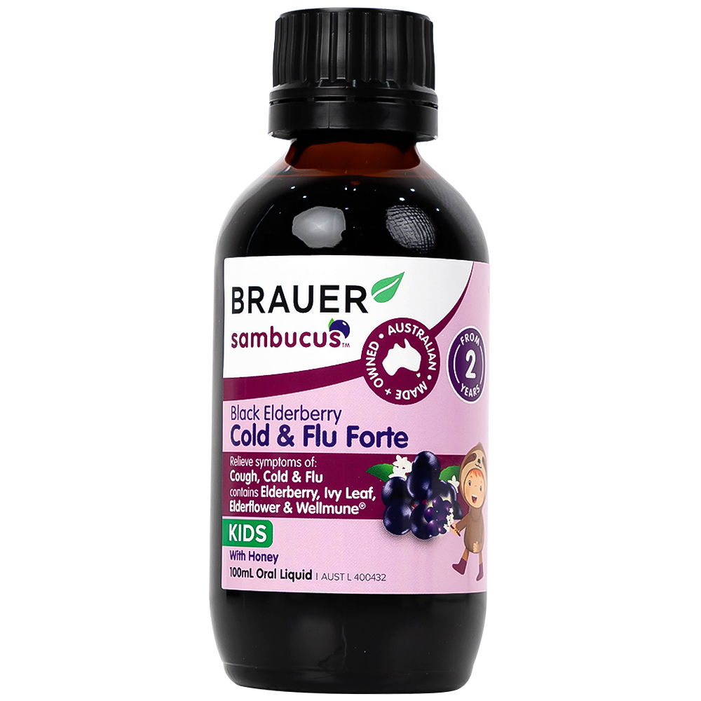 Siro hỗ trợ giảm các triệu chứng ho sổ mũi do cảm Black ElderBerry Cold And Flu Forte (100ml)