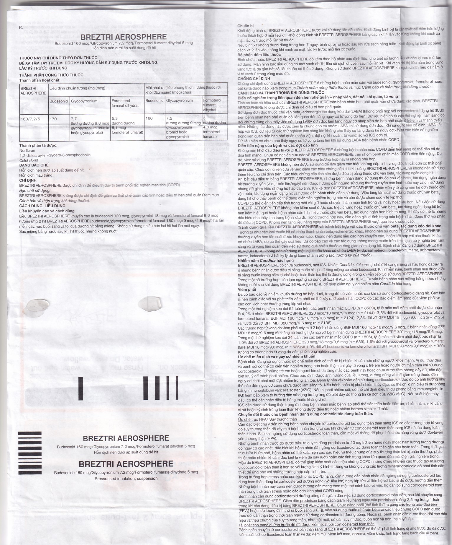 Thuốc hít Breztri 160/7.2/5mcg Astrazeneca giảm co thắt phế quản (120 liều)