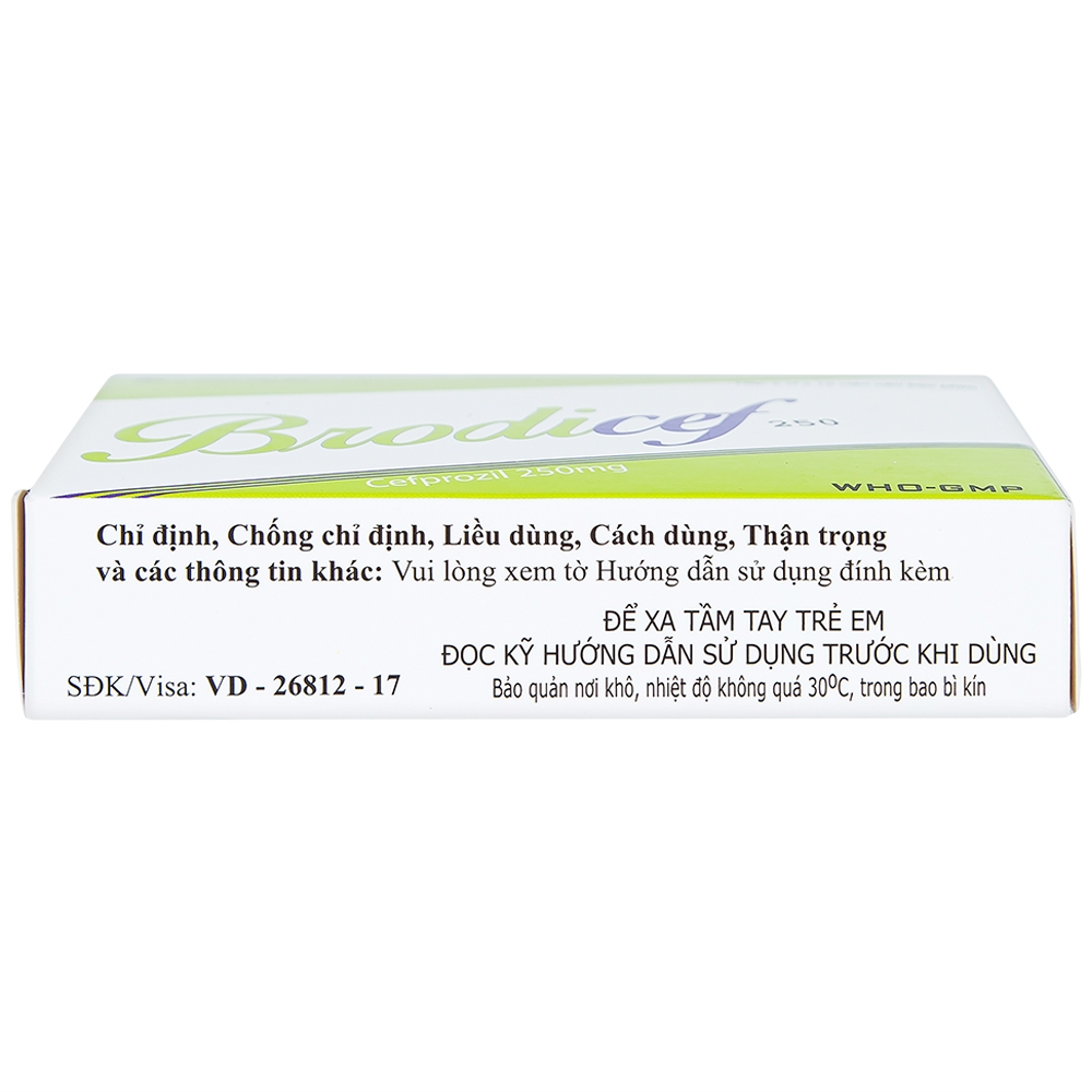 Thuốc Brodicef 250 Hà Tây điều trị nhiễm trùng (2 vỉ x 15 viên)