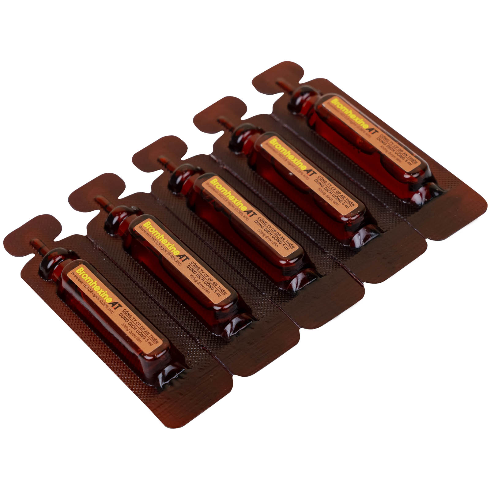 Dung dịch uống Bromhexine AT 4mg/5ml loãng đờm trong nhiễm khuẩn đường hô hấp (30 ống x 5ml)