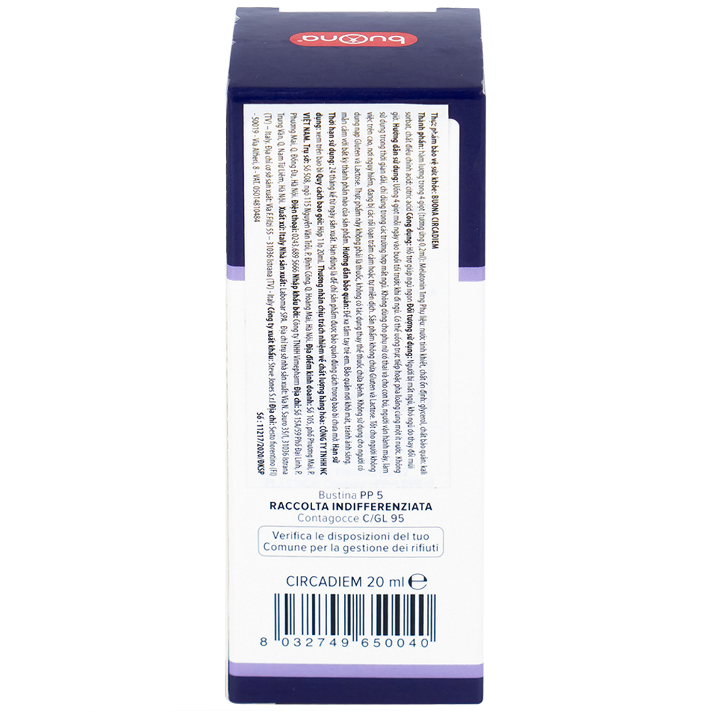 Dung dịch hỗ trợ giúp ngủ ngon Buona Circadiem (20ml)