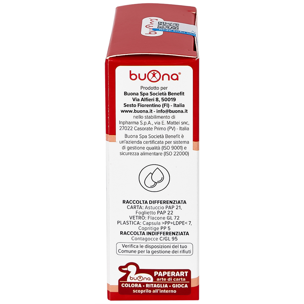 Dung dịch giúp giảm nguy cơ thiếu máu do thiếu sắt Buona Ferrodue (15ml)