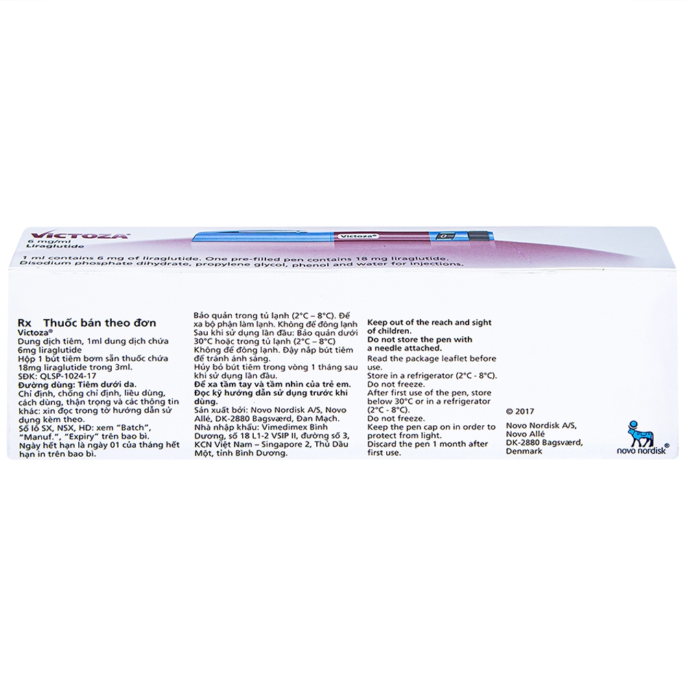 Bút tiêm Victoza 6mg/ml Novo Nordisk điều trị bệnh tiểu đường típ 2 (1 bút)