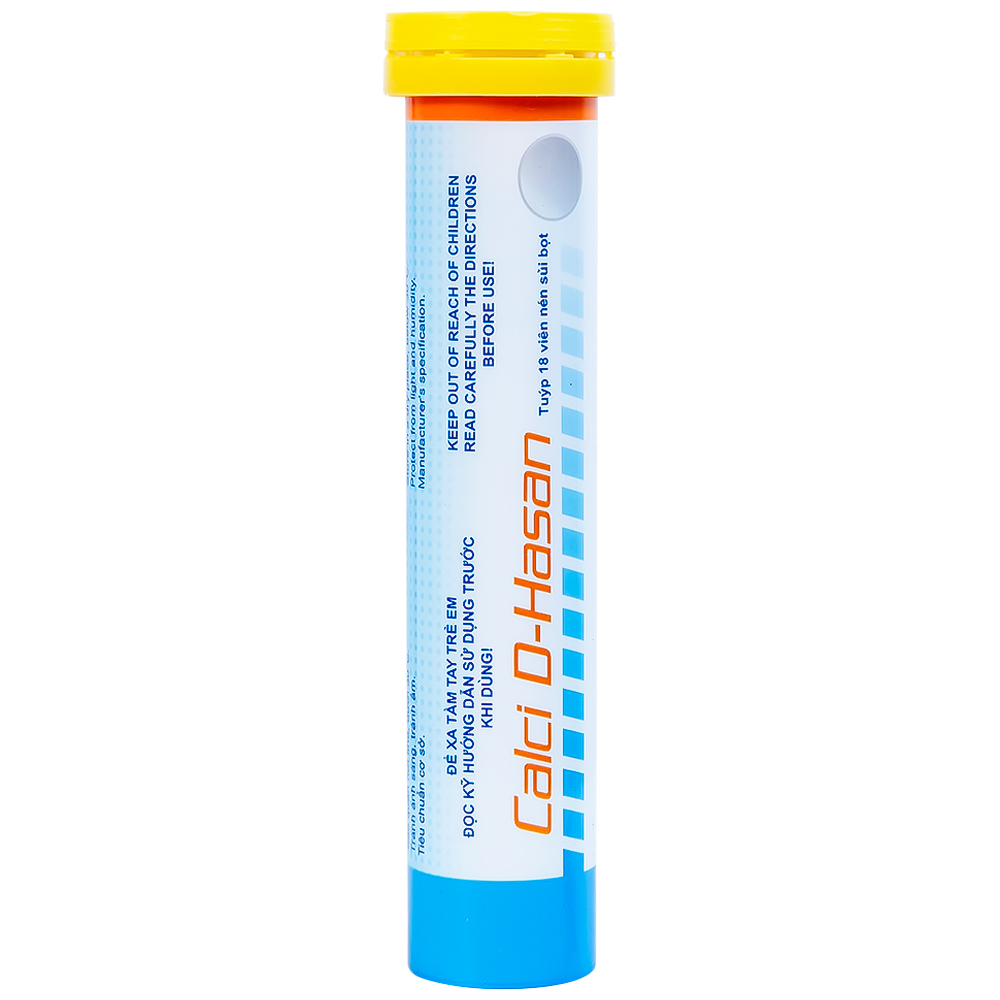 Viên sủi Calci D-Hasan điều trị loãng xương, bổ sung Canxi và Vitamin D (18 viên)
