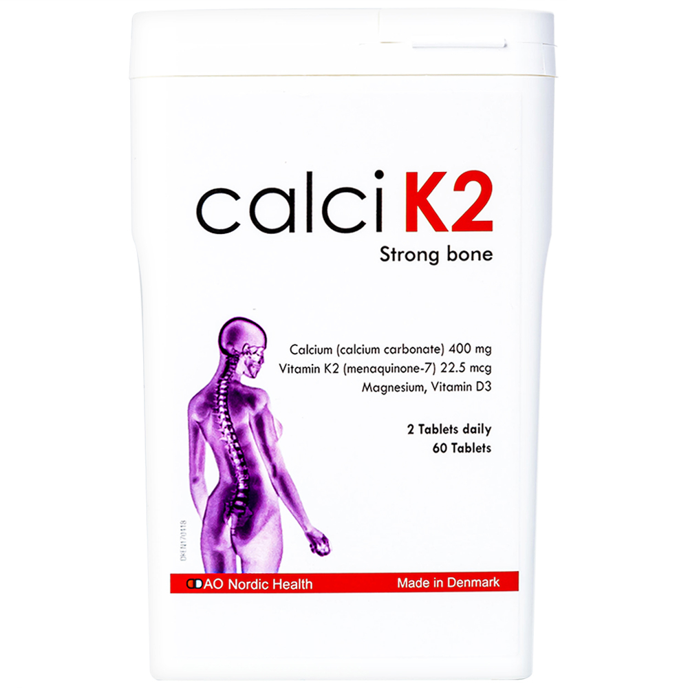 Viên uống hỗ trợ phòng chống loãng xương, bổ sung canxi giúp xương chắc khỏe Calci K2 Dao Nordic Health (60 viên)