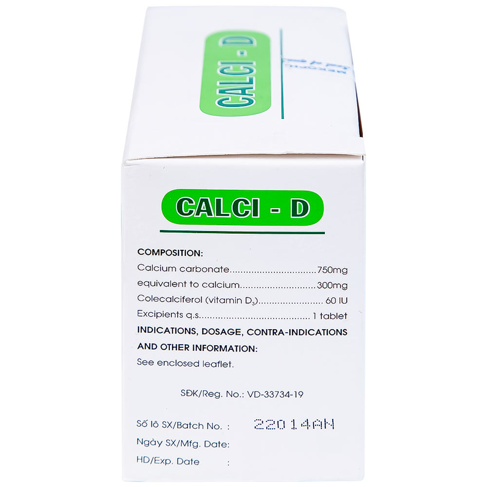 Thuốc Calci - D Mekophar bổ sung calci (10 vỉ x 10 viên)