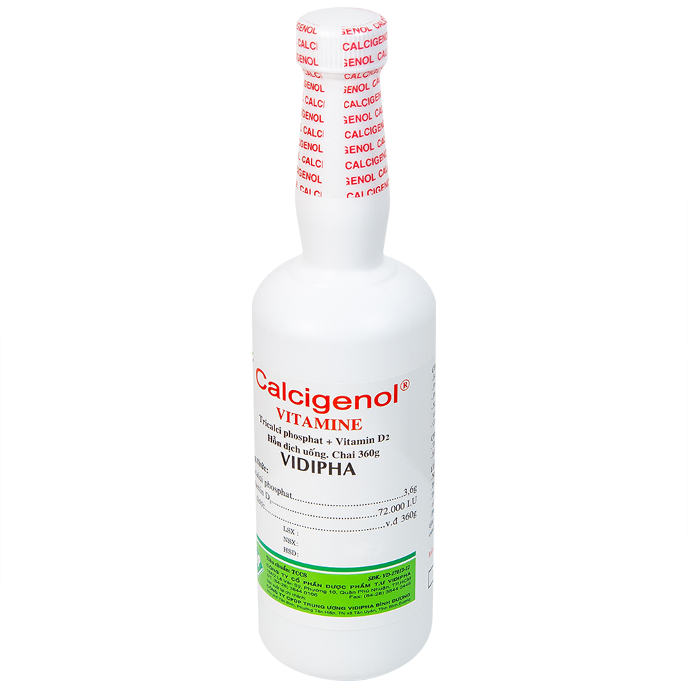 Dung dịch Calcigenol Vidipha bổ sung calci cho khẩu phần ăn, phòng ngừa còi xương do dinh dưỡng (360g)