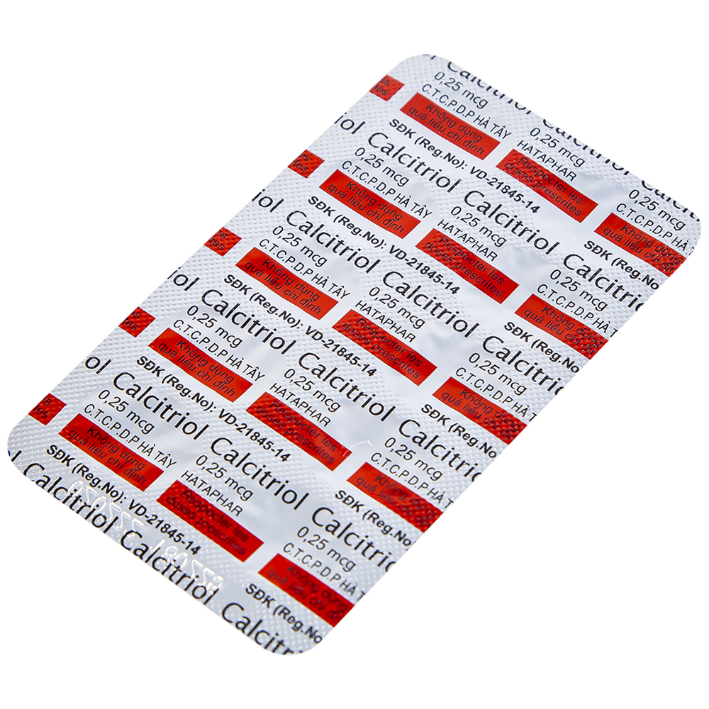 Thuốc Calcitriol Hà Tây điều trị loãng xương (3 vỉ x 10 viên)