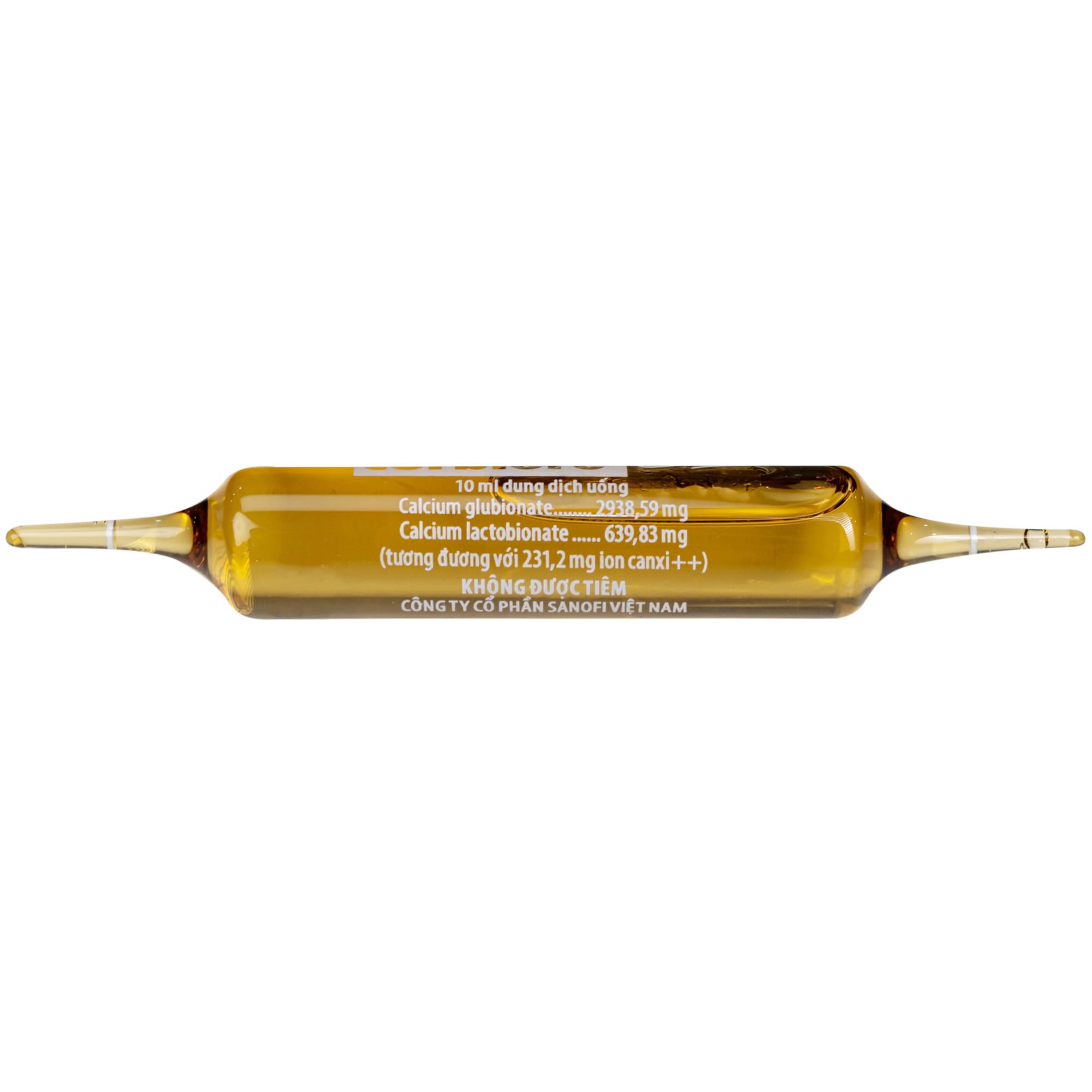 Dung dịch uống Calcium Corbière Extra Sanofi bổ sung canxi, hỗ trợ điều trị loãng xương (3 vỉ x 10 ống x 10ml)