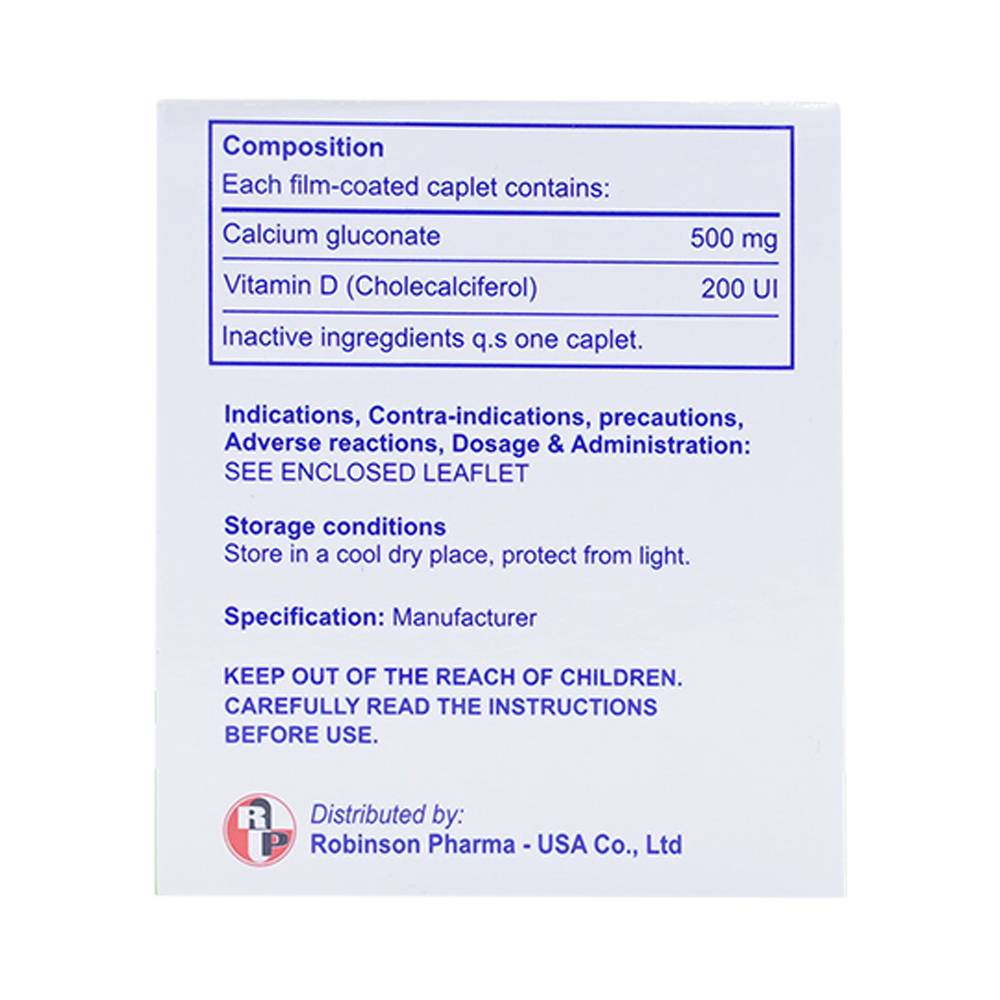 Thuốc Calcium D Robinson phòng và điều trị loãng xương (10 vỉ x 10 viên)