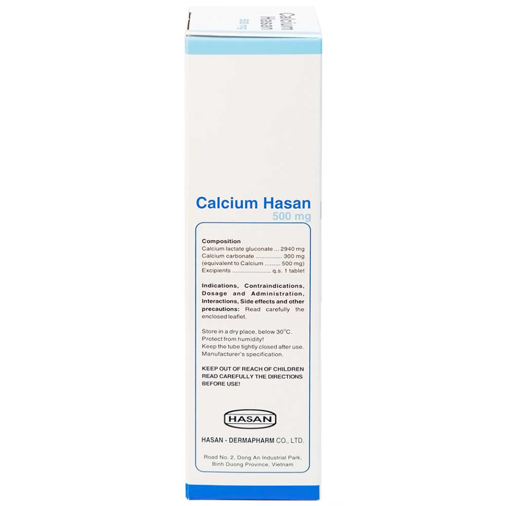 Viên sủi Calcium Hasan 500mg phòng và hỗ trợ điều trị bệnh loãng xương (20 viên)