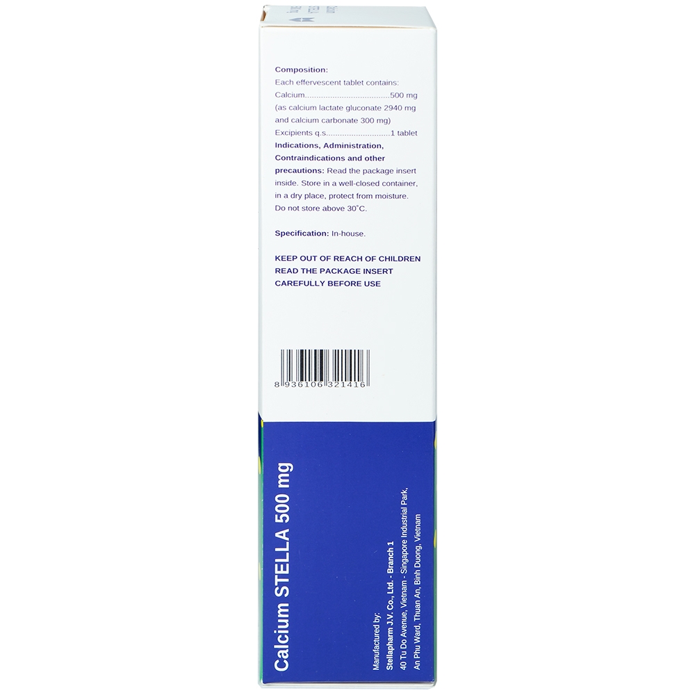 Viên sủi Calcium Stella 500mg phòng và hỗ trợ điều trị loãng xương (20 viên)