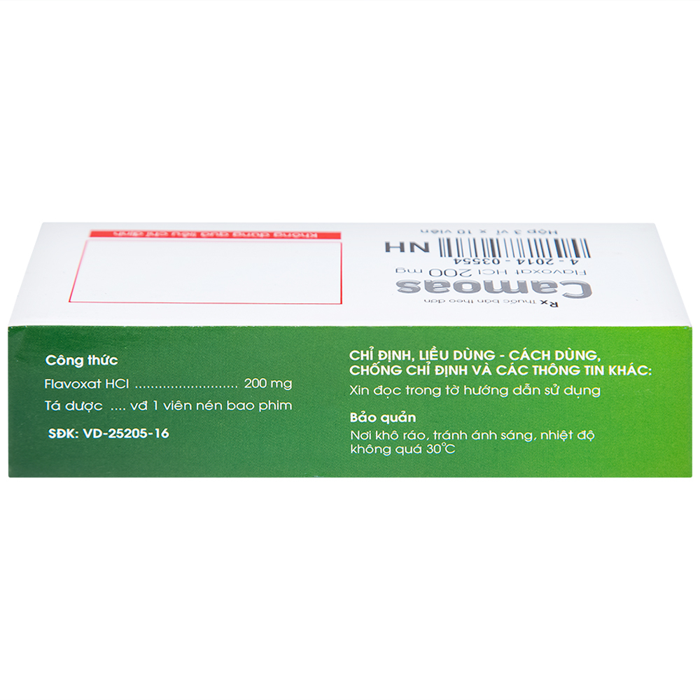 Thuốc Camoas 200mg Medisun giảm triệu chứng khó tiểu, tiểu gấp, tiểu đêm (3 vỉ x 10 viên)