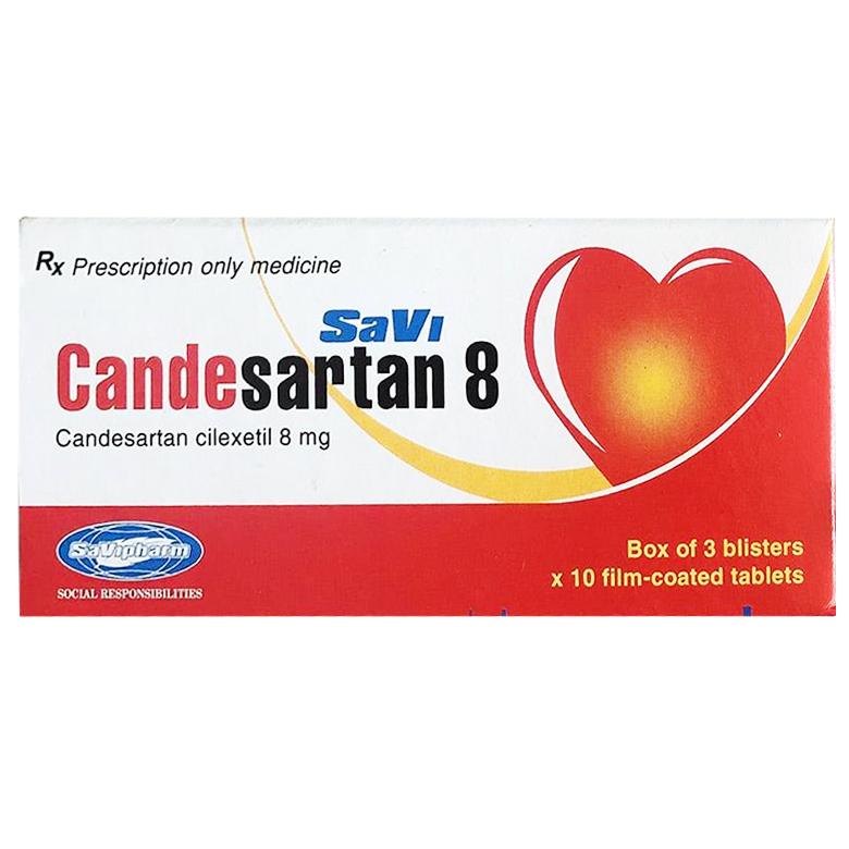 Thuốc SaVi Candesartan 8 Savi điều trị tăng huyết áp (3 vỉ x 10 viên)