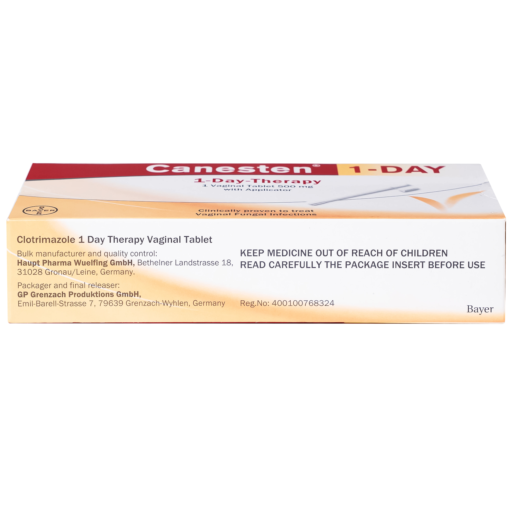 Viên đặt âm đạo Canesten 500mg Bayer hỗ trợ điều trị viêm âm đạo (1 viên)