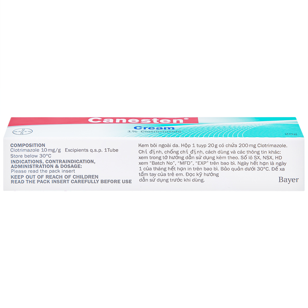 Kem bôi Canesten Cream Bayer điều trị nấm da, nấm men (20g)