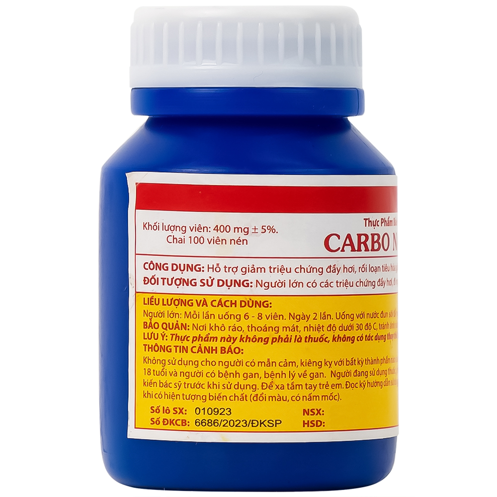 Viên hỗ trợ giảm triệu chứng đầy hơi Carbo Nam Việt (100 viên)