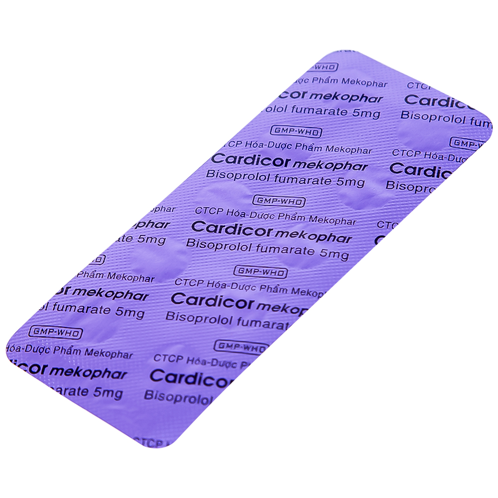 Thuốc Cardicor Mekophar 5 điều trị cao huyết áp, đau thắt ngực (3 vỉ x 10 viên)