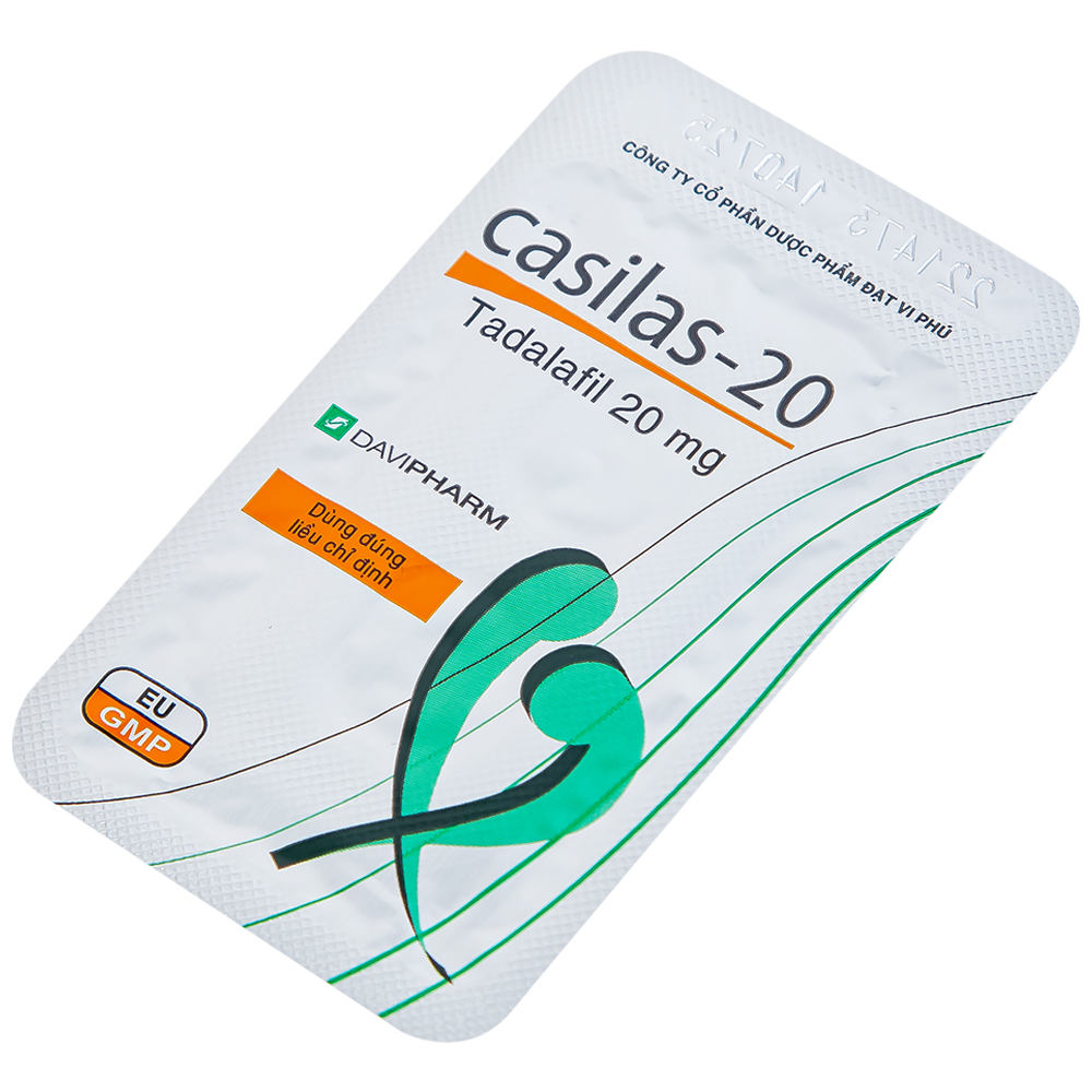 Thuốc Casilas-20 Davipharm điều trị rối loạn cương dương (2 vỉ x 2 viên)