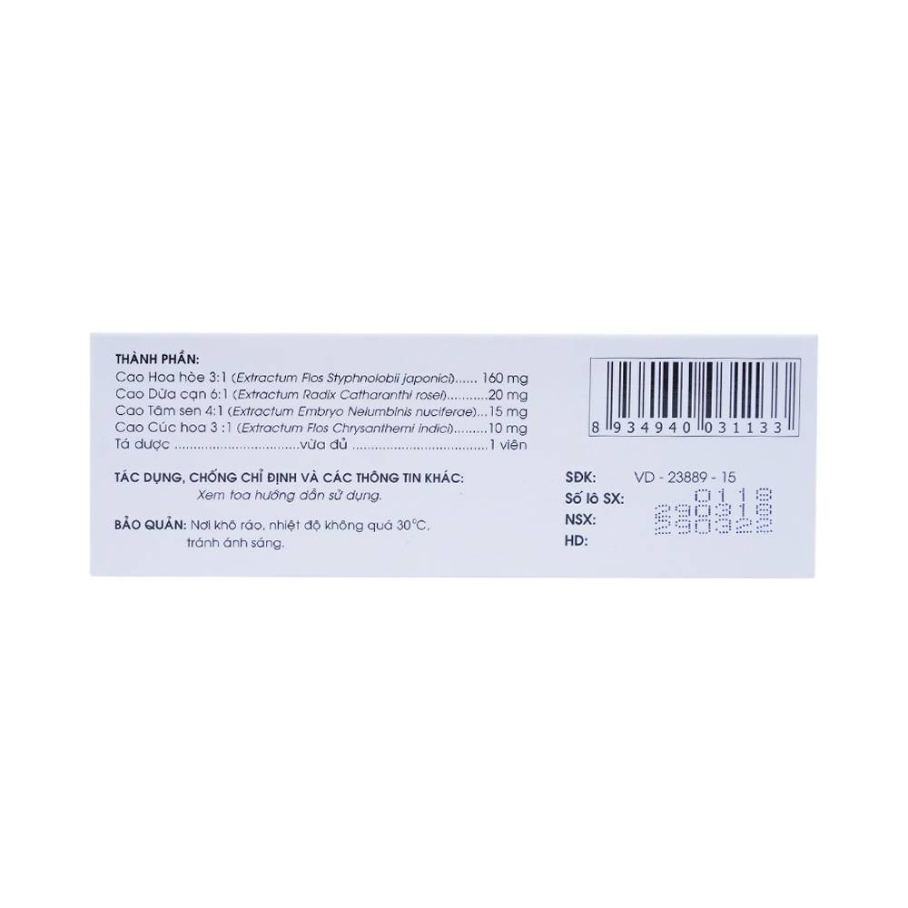 Thuốc Casoran Traphaco điều trị tăng huyết áp (5 vỉ x 20 viên)