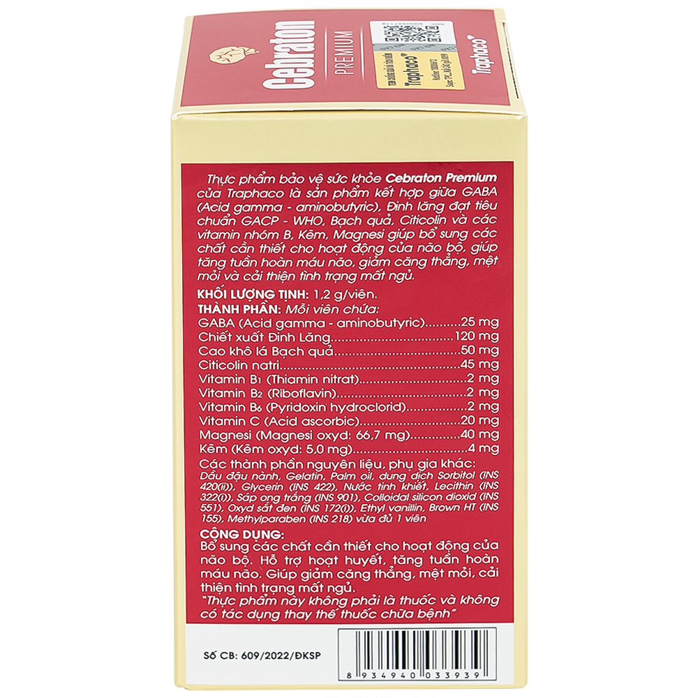 Viên hỗ trợ hoạt huyết Cebraton Premium Traphaco (30 viên)