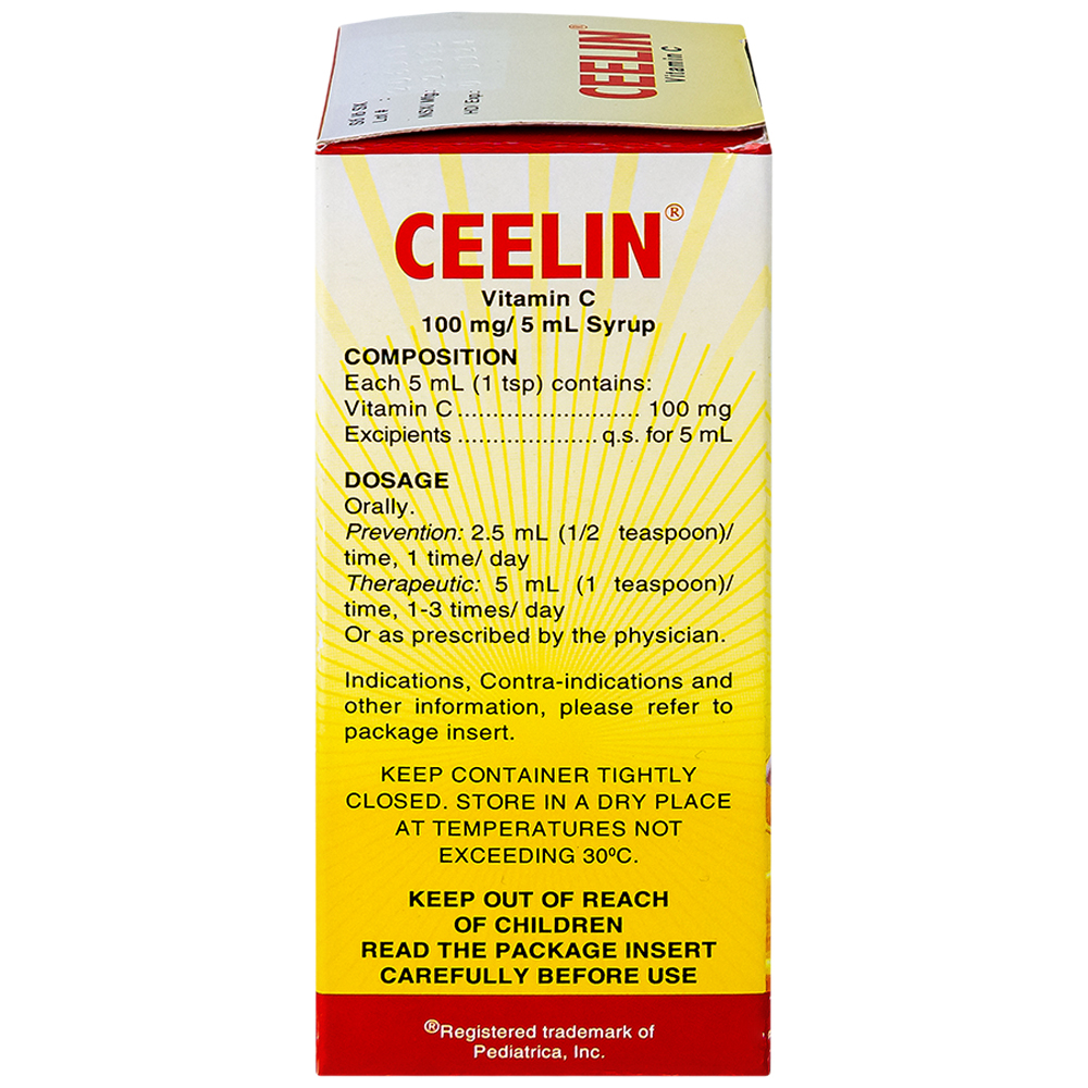 Siro Ceelin United bổ sung vitamin C, tăng cường sức đề kháng (60ml)
