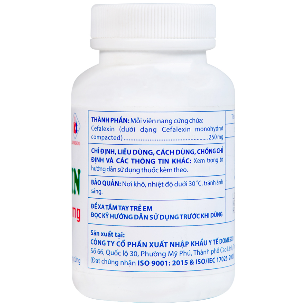 Thuốc Cefalexin 250mg Domexco điều trị nhiễm khuẩn (200 viên)