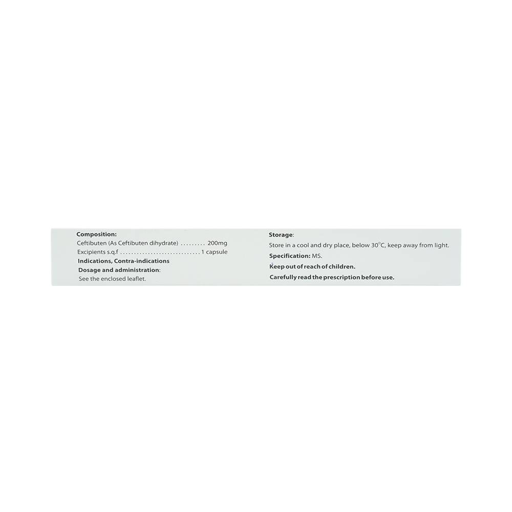 Thuốc Cefbuten 200mg Amvi điều trị nhiễm khuẩn (1 vỉ x 10 viên)