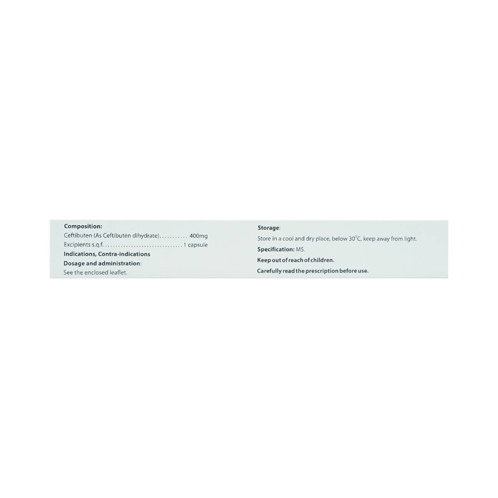 Thuốc Cefbuten 400mg Amvi điều trị nhiễm khuẩn (1 vỉ x 10 viên)