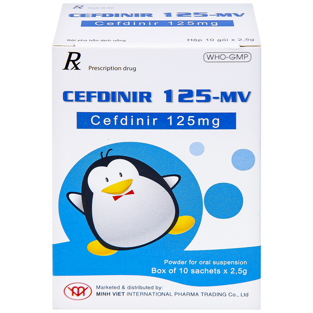 Bột pha hỗn dịch uống Cefdinir 125 - MV USP điều trị nhiễm khuẩn (10 gói)