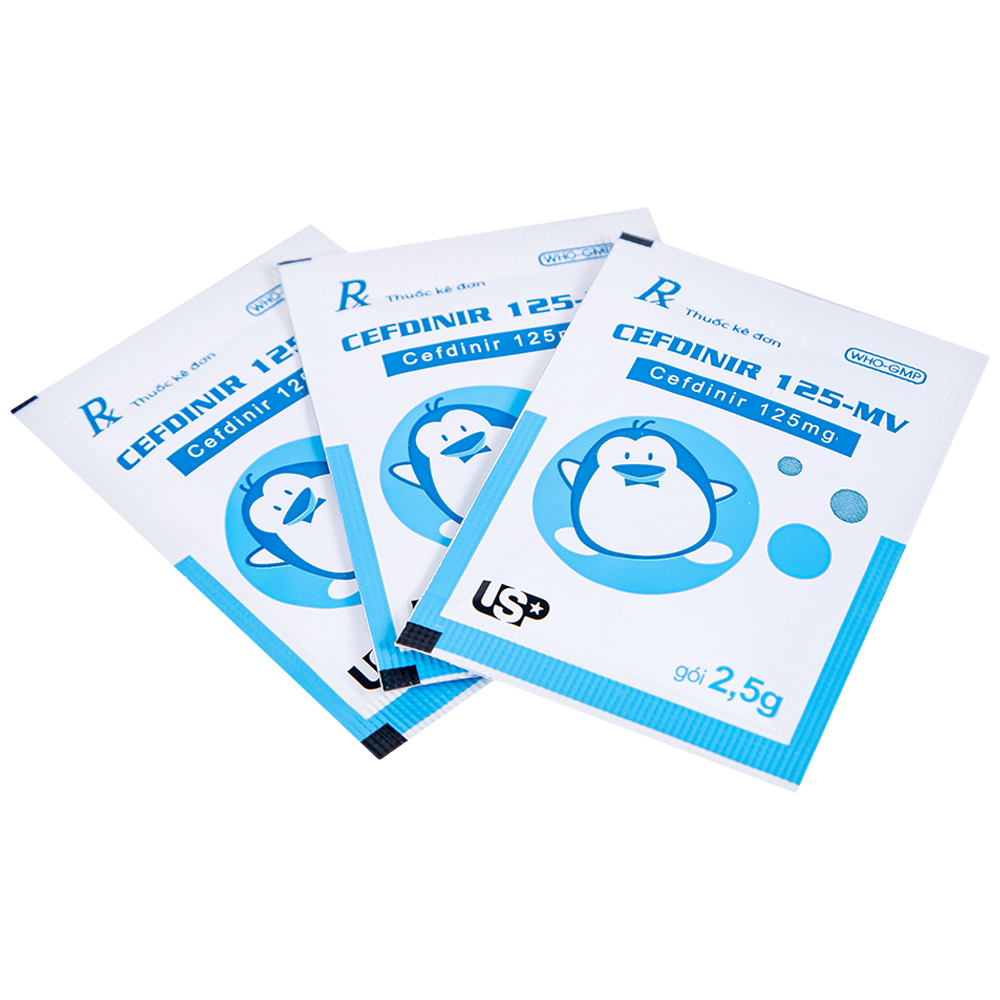 Bột pha hỗn dịch uống Cefdinir 125 - MV USP điều trị nhiễm khuẩn (10 gói)