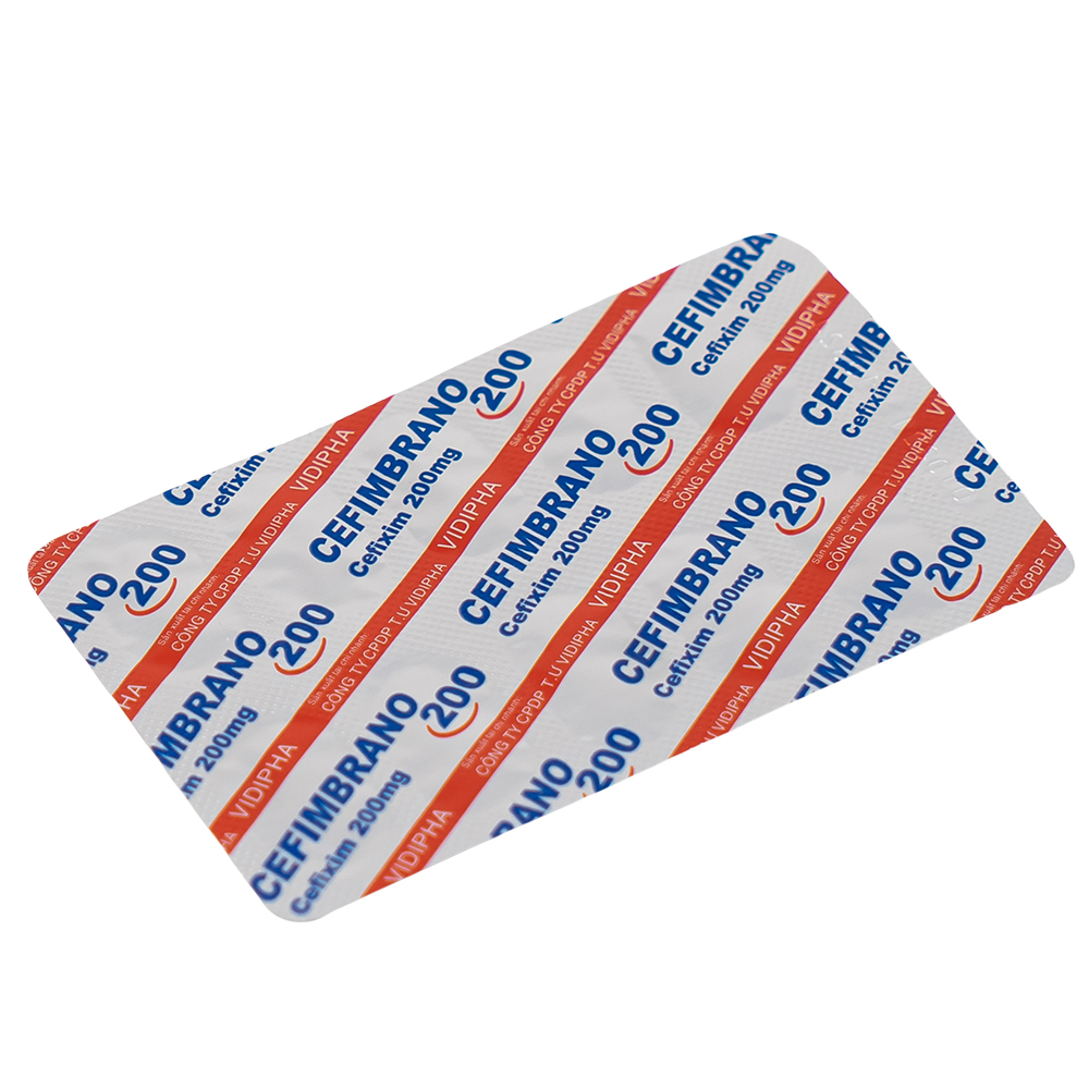 Thuốc Cefimbrano 200mg Vidipha điều trị nhiễm khuẩn (1 vỉ x 10 viên)