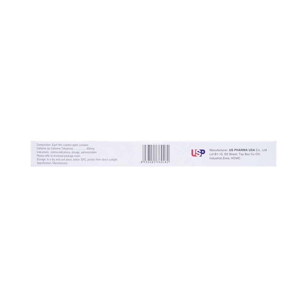 Thuốc Cefixim 400-CGP USP điều trị nhiễm khuẩn (1 vỉ x 10 viên)