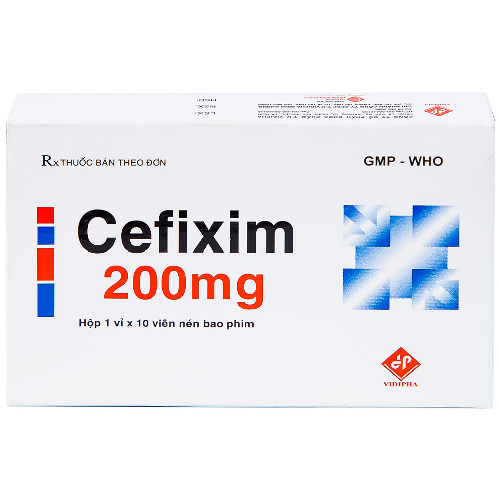 Thuốc Cefixim 200mg Vidipha điều trị nhiễm khuẩn (1 vỉ x 10 viên)
