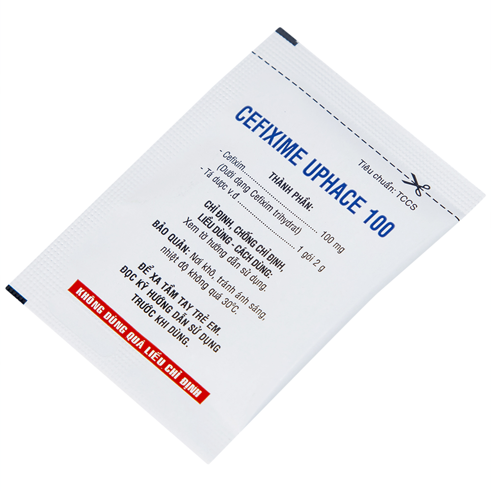 Bột pha hỗn dịch uống Cefixime Uphace 100mg điều trị nhiễm khuẩn (10 gói x 2g)