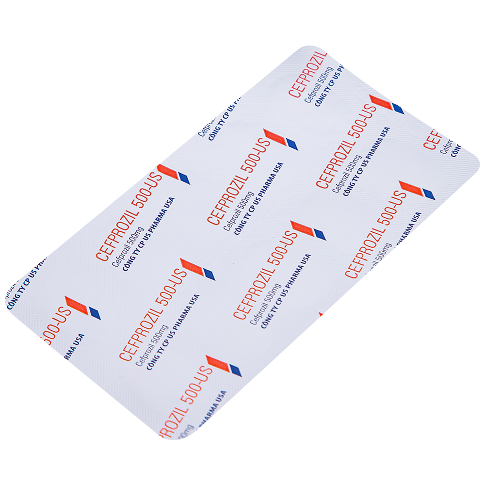Thuốc Cefprozil 500-US điều trị nhiễm khuẩn (1 vỉ x 10 viên)
